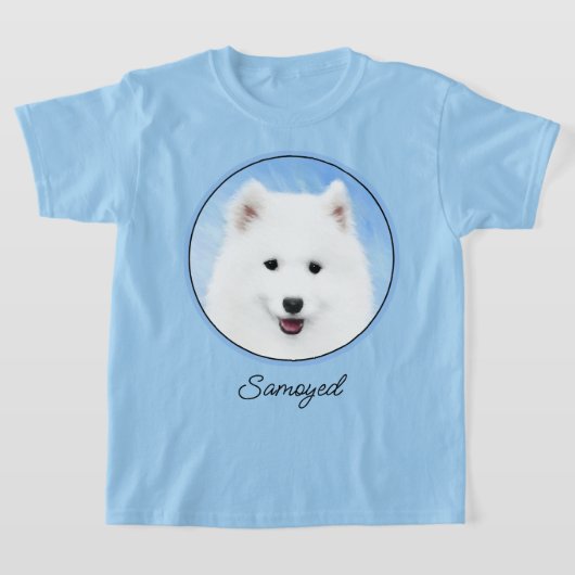 Samoyed Puppy Painting - Cute Original Dog Art T-shirt (Laagn)