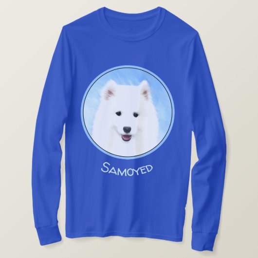 Samoyed Puppy Painting - Cute Original Dog Art T-shirt (Design voorkant)