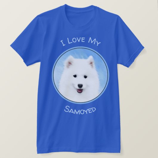 Samoyed Puppy Painting - Cute Original Dog Art T-shirt (Design voorkant)
