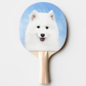 Samoyed Puppy Painting - Cute Original Dog Art Tafeltennisbatje (Achterkant)