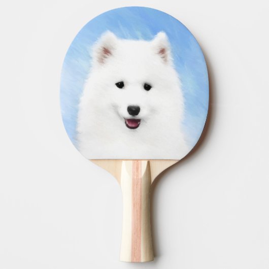 Samoyed Puppy Painting - Cute Original Dog Art Tafeltennisbatje (Voorkant)