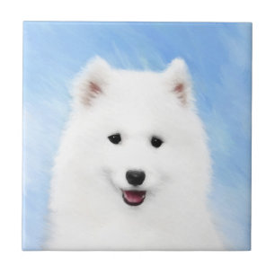 Samoyed Puppy Painting - Cute Original Dog Art Tegeltje