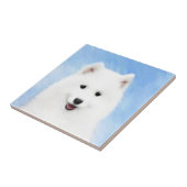 Samoyed Puppy Painting - Cute Original Dog Art Tegeltje (Zijkant)