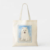Samoyed Puppy Painting - Cute Original Dog Art Tote Bag (Achterkant)