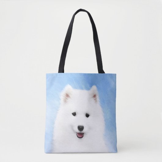 Samoyed Puppy Painting - Cute Original Dog Art Tote Bag (Voorkant)