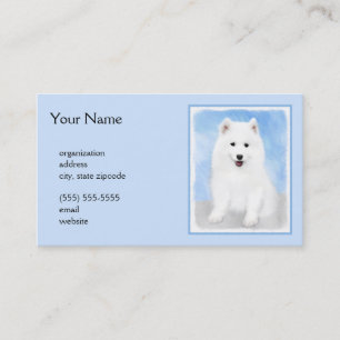 Samoyed Puppy Painting - Cute Original Dog Art Visitekaartje
