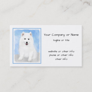 Samoyed Puppy Painting - Cute Original Dog Art Visitekaartje