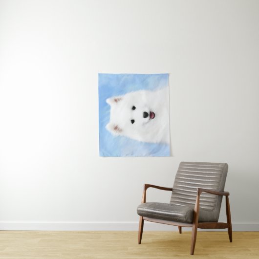 Samoyed Puppy Painting - Cute Original Dog Art Wandkleed (In situ)