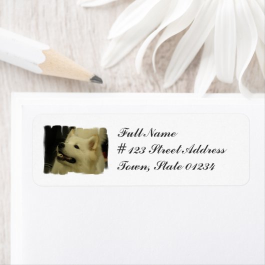 Samoyed Puppy Retouradres Mailing Label (Insitu)