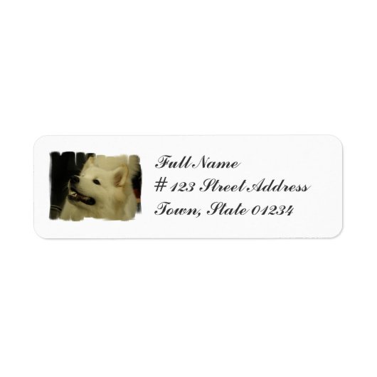 Samoyed Puppy Retouradres Mailing Label (Voorkant)