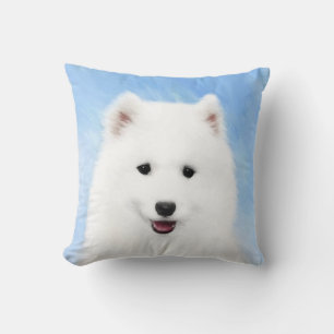 Samoyed Puppy Schilderij - Mooie Originele Honden Kussen