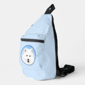 Samoyed Puppy Schilderij Wit Schattige Originele H Sling Bag (Rechterhoek)