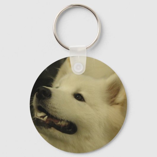 Samoyed Puppy Sleutelhanger (Voorkant)