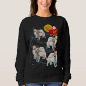 Samoyed Reindeer kerstlampjes Pajama Trui (Voorkant)