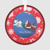 Samoyed "Reindeer" Santa's New Ride Ornament (achterkant)