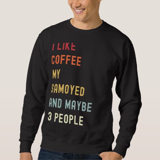Samoyed Retro Dog en Koffie Trui (Voorkant)