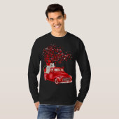 Samoyed Riding Rode Vrachtwagen Valentijn Vlinder  T-shirt (Voorkant volledig)
