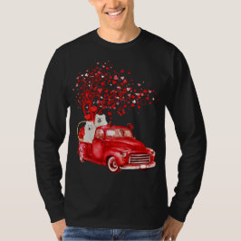 Samoyed Riding Rode Vrachtwagen Valentijn Vlinder  T-shirt