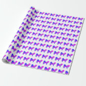 Samoyed Sammy Dog Silhouet Roze/Blauw Wit Gift Cadeaupapier (Uitgerold)