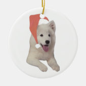 Samoyed Santa Hat Ornament (Voorkant)