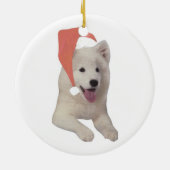 Samoyed Santa Hat Ornament (Achterkant)