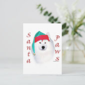 Samoyed Santa Paws Feestdagenkaart (Staand voorkant)