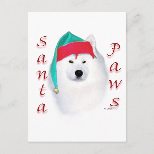 Samoyed Santa Paws Feestdagenkaart (Voorkant)