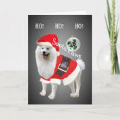 Samoyed Santa paws Ho Ho Ho Kaarten (Voorkant)