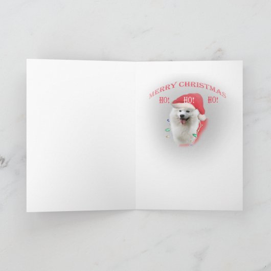 Samoyed Santa paws Ho Ho Ho Kaarten (Binnen)
