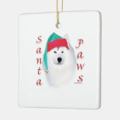 Samoyed Santa Paws Keramisch Ornament (Links)
