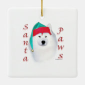 Samoyed Santa Paws Keramisch Ornament (Achterkant)