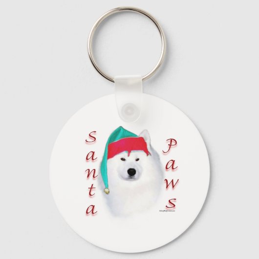 Samoyed Santa Paws Sleutelhanger (Voorkant)