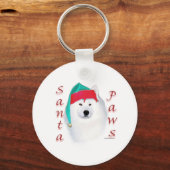 Samoyed Santa Paws Sleutelhanger (Achterkant)