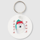 Samoyed Santa Paws Sleutelhanger (Achterkant)