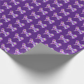 Samoyed Schattige Hondensilhouet Paarse PY&B Verja Cadeaupapier (Hoek)