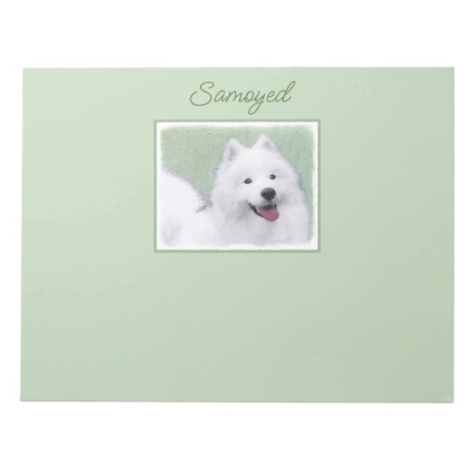 Samoyed schilderen - Kute Original Dog Art-laptop Notitieblok (Voorkant)