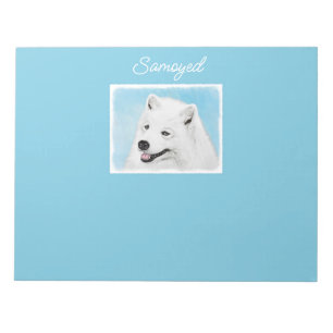 Samoyed schilderen - Kute Original Dog Art-laptop Notitieblok