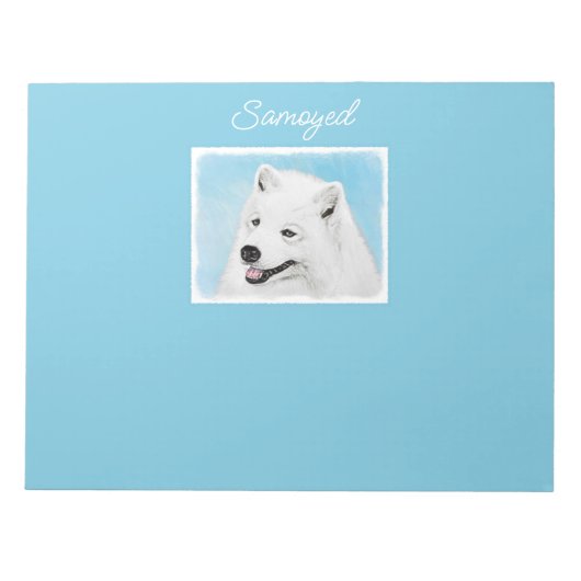 Samoyed schilderen - Kute Original Dog Art-laptop Notitieblok (Voorkant)