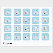 Samoyed schilderen - Kute Original Dog Art Square Vierkante Sticker (Vel)
