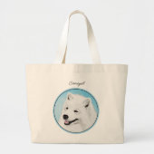 Samoyed Schilderen Wit Schattige Originele Pet Dog Grote Tote Bag (Voorkant)