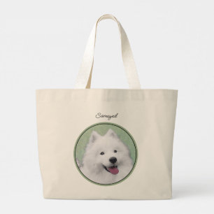 Samoyed Schilderen Wit Schattige Originele Pet Dog Grote Tote Bag