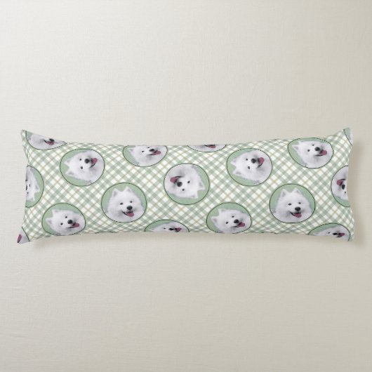 Samoyed Schilderen Wit Schattige Originele Pet Dog Lichaamskussen (Voorkant)