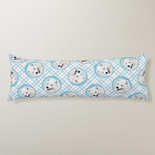 Samoyed Schilderen Wit Schattige Originele Pet Dog Lichaamskussen (Voorkant)