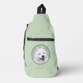 Samoyed Schilderen Wit Schattige Originele Pet Dog Sling Bag (Voorkant)