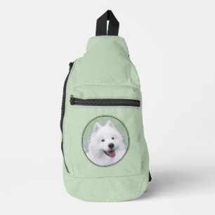 Samoyed Schilderen Wit Schattige Originele Pet Dog Sling Bag