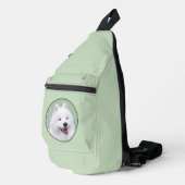 Samoyed Schilderen Wit Schattige Originele Pet Dog Sling Bag (Rechterhoek)