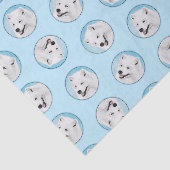 Samoyed Schilderen Wit Schattige Originele Pet Dog Tissuepapier (Detail)