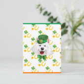 Samoyed Shamrock St. Patricks Day Feestdagenkaart (Staand voorkant)