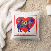 Samoyed Silhouette Dog Heart Moederdag Kussen (Deken)