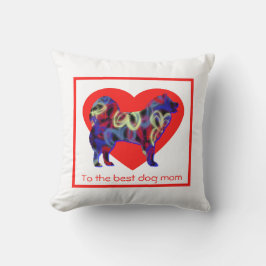 Samoyed Silhouette Dog Heart Moederdag Kussen